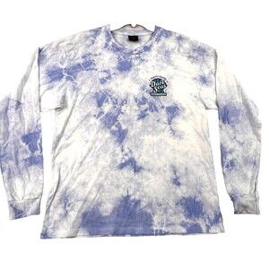 The Selvage Men’s Medium Long Sleeve Tie-Dye Shirt Blue White “Dark Seas Pacific